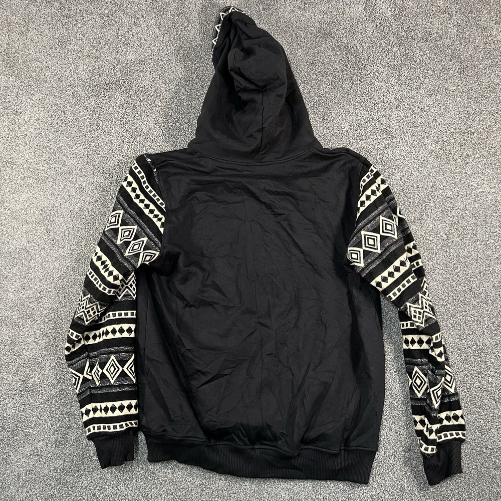 Raiders Mens Medium Baja Hoodie Vigors Wool Blend Black Southwestern NFL Style - Picture 9 of 10